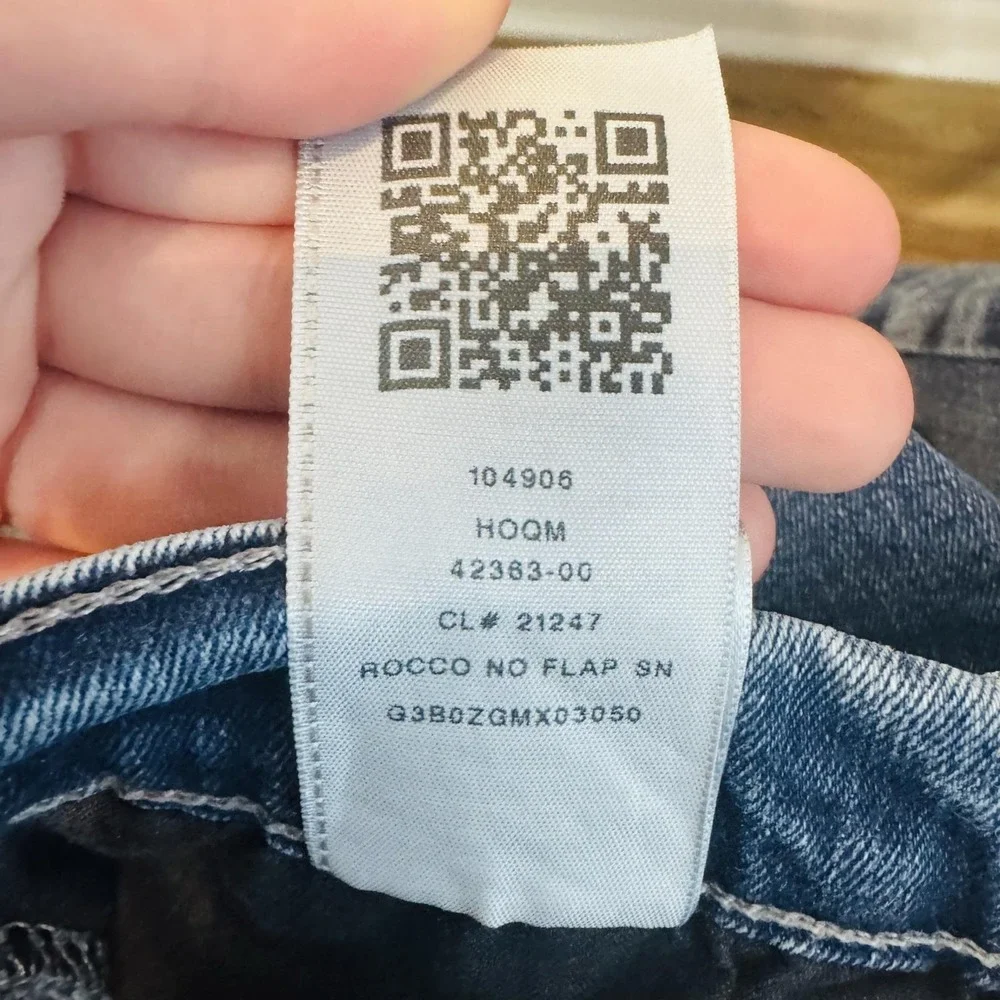 True Religion Rocco Jeans Mens 32x33 Blue Denim Slim Fit Tapered Stretch No Flap